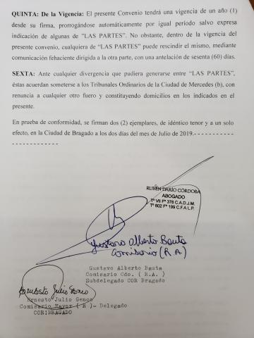 Acuerdo Delegación Bragado